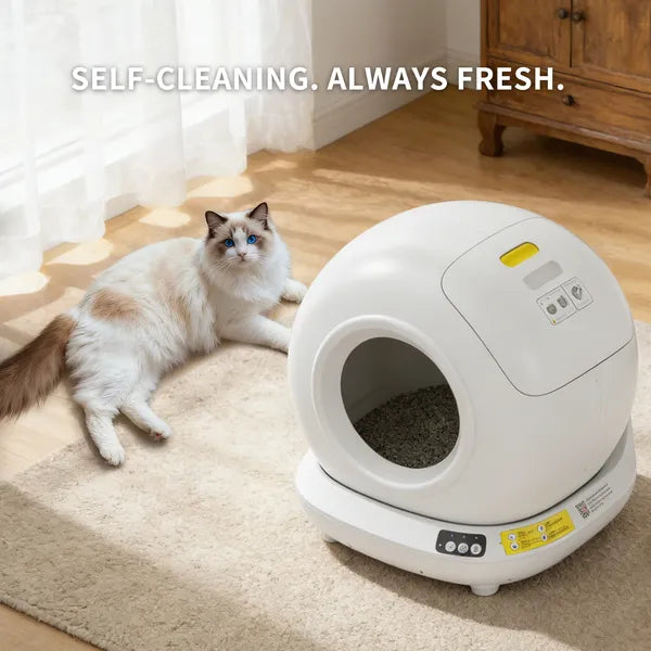 Best Automatic Cat Litter Box, 78L Fully Enclosed Tu-ya APP Smart Self-Cleaning Litter Box For Multi-Cat Homes